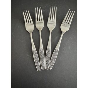 Vintage SILHOUETTE Stainless Forks Japan Lot Of 4